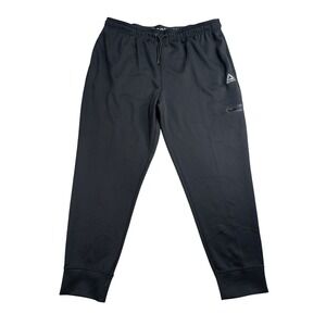Reebok Active Mesh Jogger Pants Mens 2XL Black Drawstring Athletic Stretch